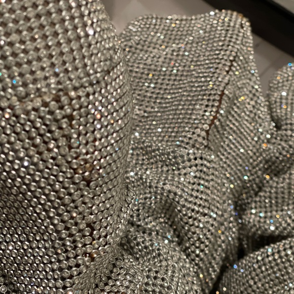 Crystal Rhinestone Embellished Slouch Boots New with Defeats - Picture 3 of 14